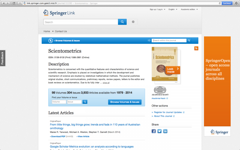 Scientometrics & Aliens // Editorial